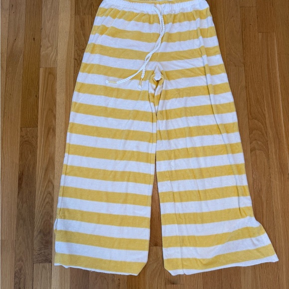 P.J. Salvage Cabana Paradise Stripe Pajama Pants Lemon Size Medium Women's - Picture 7 of 10